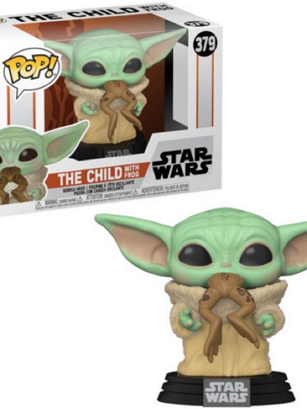 Funko Pop! Star Wars The Child (Grogu) Green and Tan Figure with Frog